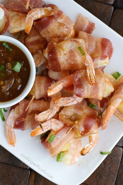 Teriyaki Bacon Wrapped Shrimp :: the perfect appetizer for your next party | cookingwithcurls.com