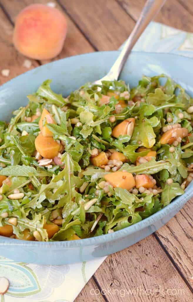 Couscous Salad with Peaches and Arugula Cooking with Curls