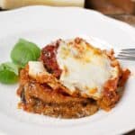 Gluten-free Eggplant Parmesan, baked not fried and topped with Homemade Marinara Sauce cookingwithcurls.com #BretonGlutenFree