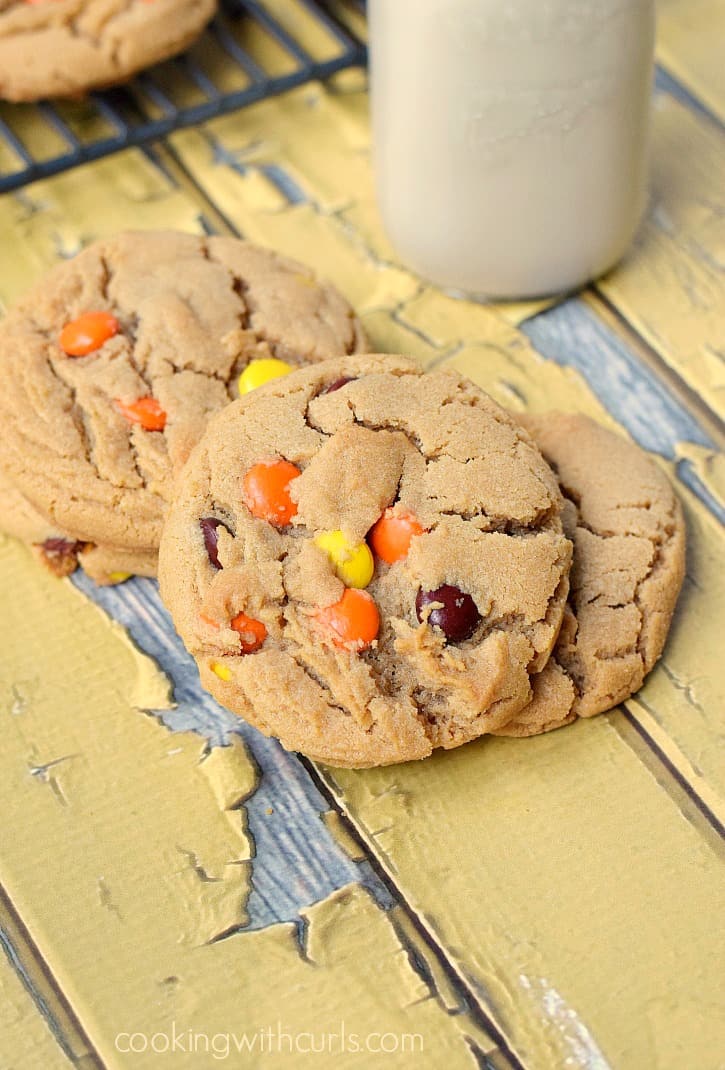 Peanut Butter Cookies with Reeses Pieces