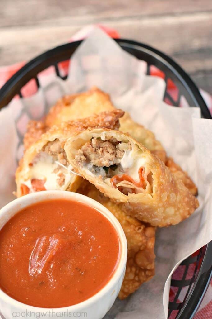 You are going to love these Meat Lover's Pizza Rolls with Homemade Pizza Sauce! cookingwithcurls.com