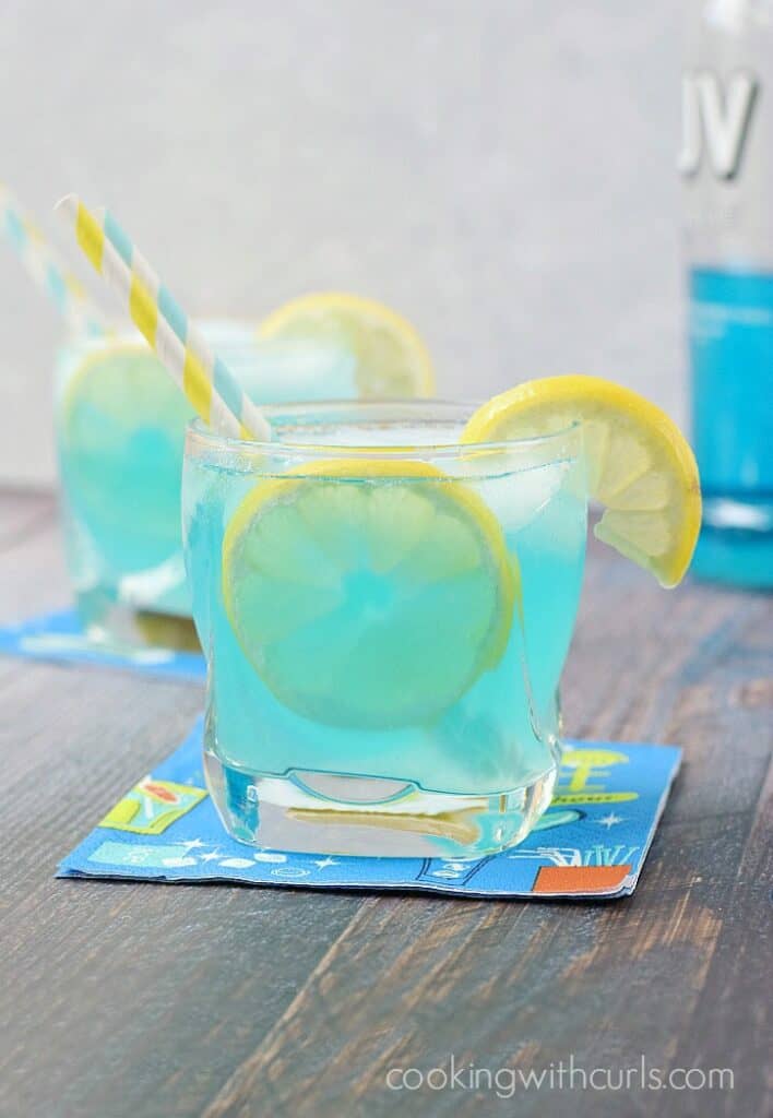 Blue Lemonade Cocktail Cooking with Curls