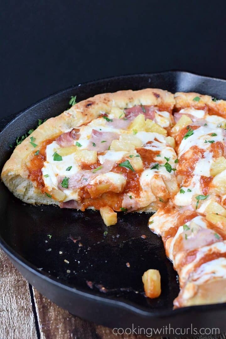 Deep Dish Hawaiian Pizza Cooking with Curls