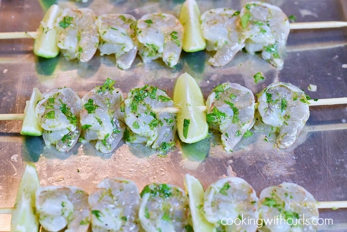 Cilantro Lime Shrimp skewers cookingwithcurls.com