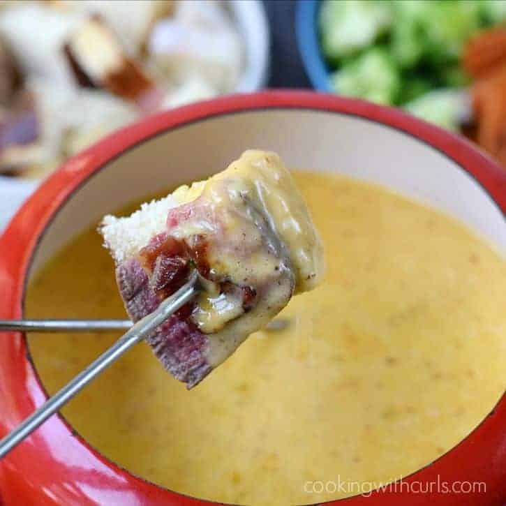 Cheese Fondue Bacon Cheeseburger baby!! cookingwithcurls.com