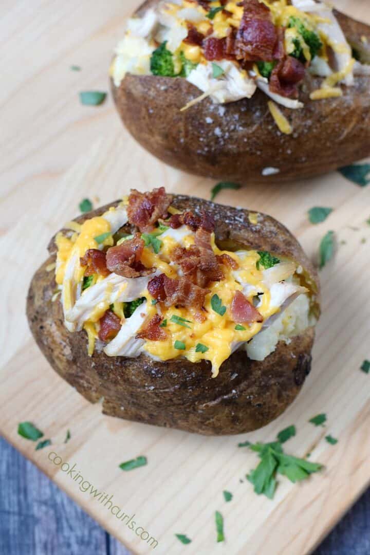 Stuffed Baked Potatoes Cooking with Curls