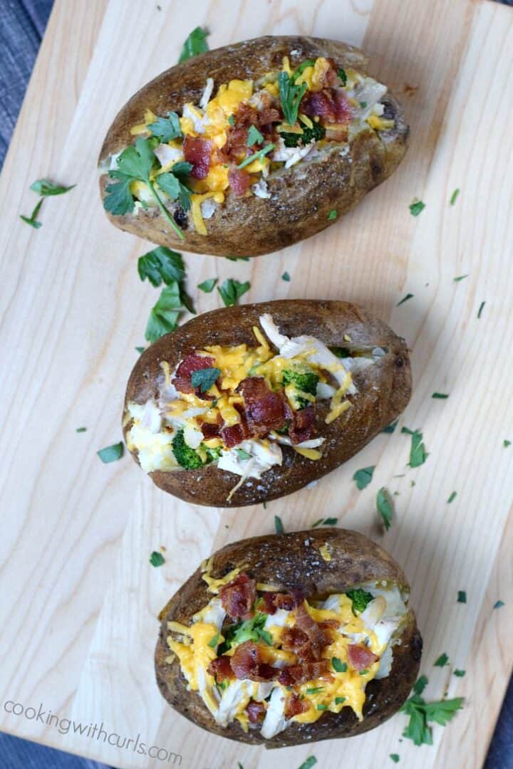 Stuffed Baked Potatoes Cooking with Curls