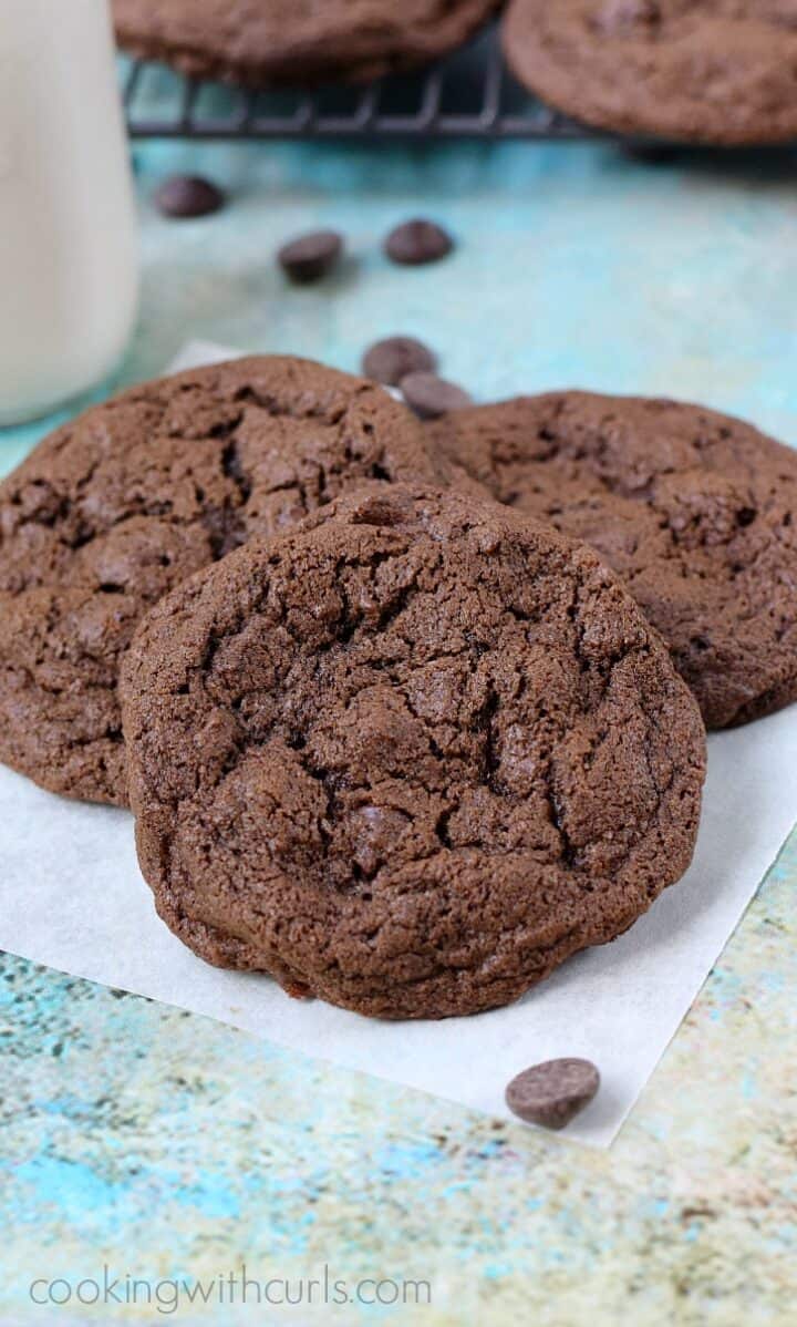 Double Chocolate Chocolate Chip Cookies - Cooking with Curls