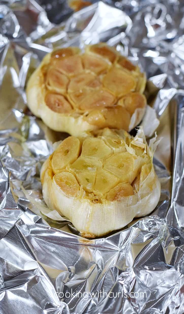 Roasted Garlic right out of the oven | cookingwithcurls.com