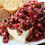Cranberry Salsa - sweet and tangy with a hint of heat from the jalapenos | cookingwithcurls.com