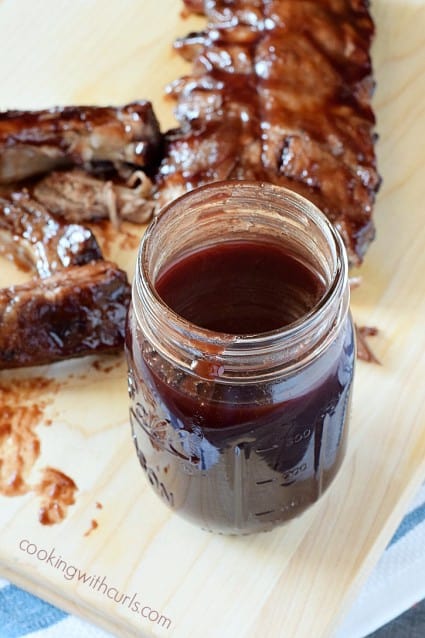 This Cabernet Barbecue Sauce will take your ribs and steaks to a whole new level of yumminess | cookingwithcurls.com