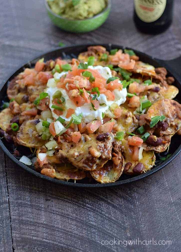 Irish Chili Nachos are not just for St. Patrick's Day, they are perfect for game day as well | cookingwithcurls.com