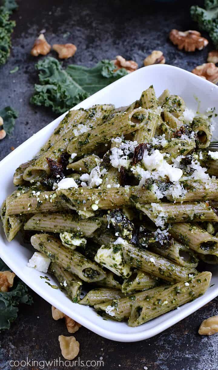 Kale Pesto Cooking with Curls