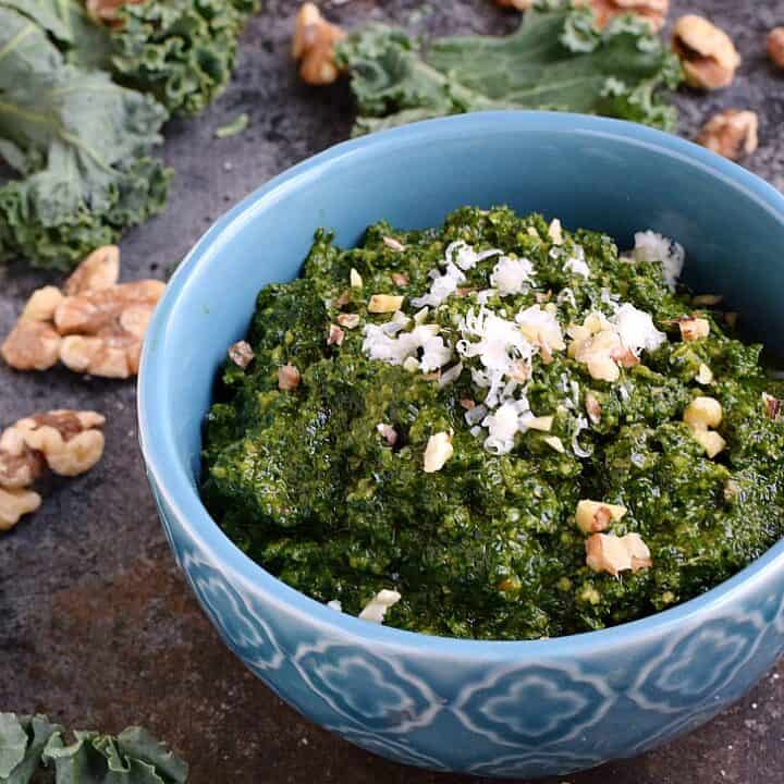Kale Pesto Cooking with Curls