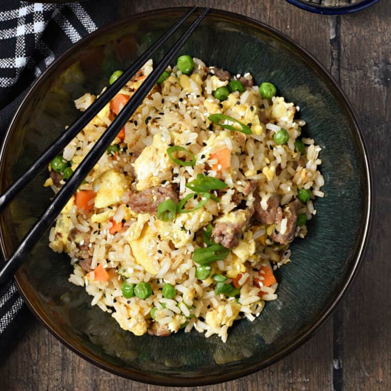 Sausage Fried Rice Cooking with Curls