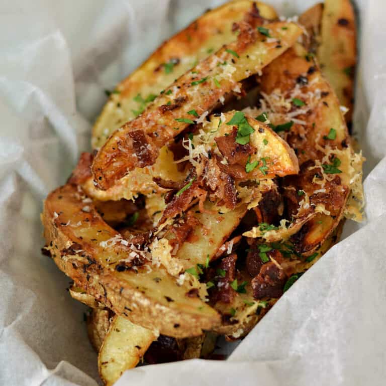 Baked Garlic Parmesan Potato Wedges Cooking With Curls