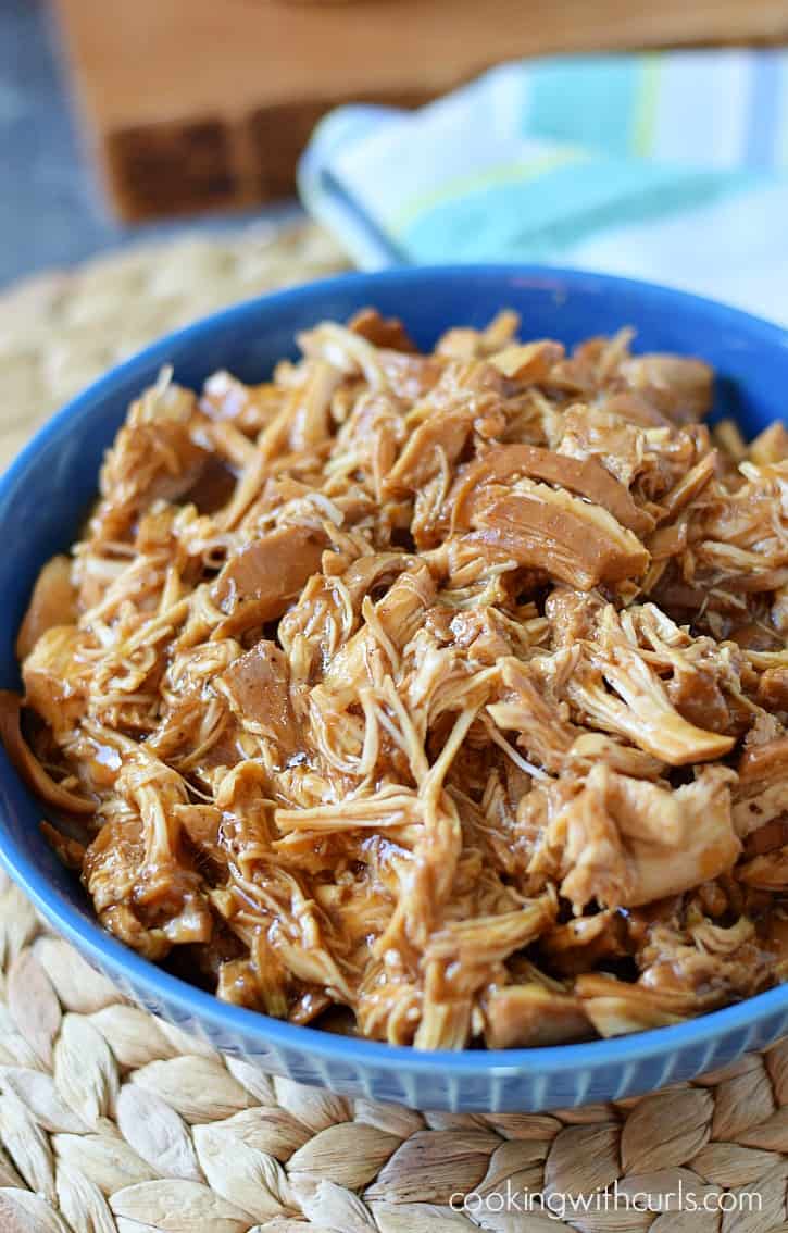 Slow Cooker Shredded Barbecue Chicken Cooking With Curls