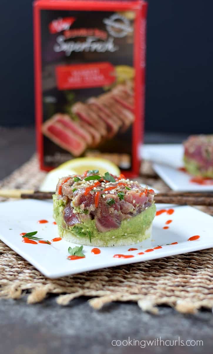 Ahi Poke Stack with all the flavors of Hawaii | cookingwithcurls.com #BBSuperFresh #Seafoodies #Paleo #Ad