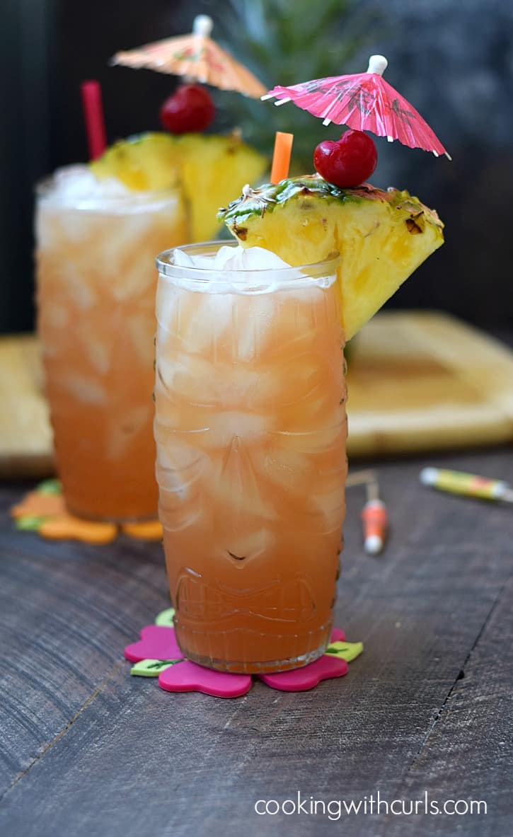 These tropical Mai Tai Cocktails are fruity and pack a kick! cookingwithcurls.com