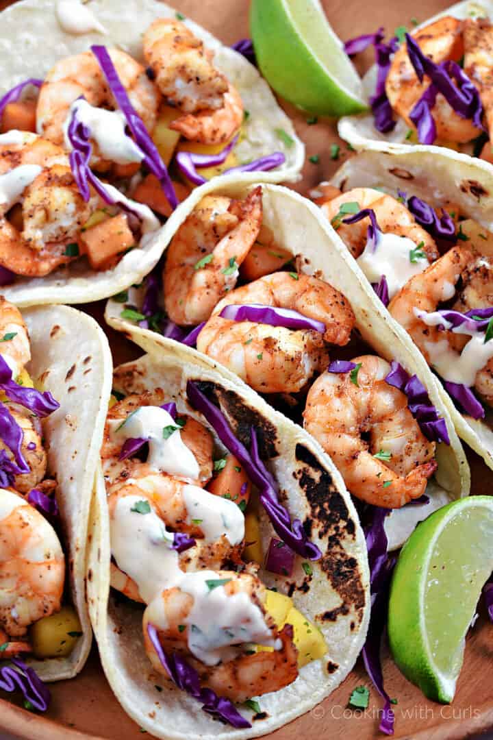Grilled Shrimp Tacos - Cooking with Curls