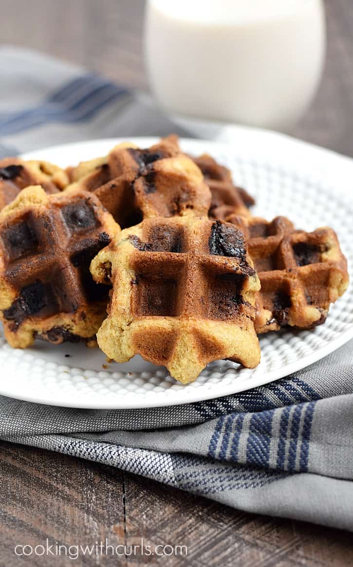 Delicious Chocolate Chip Waffled Cookies fresh out of your waffle iron! cookingwithcurls.com