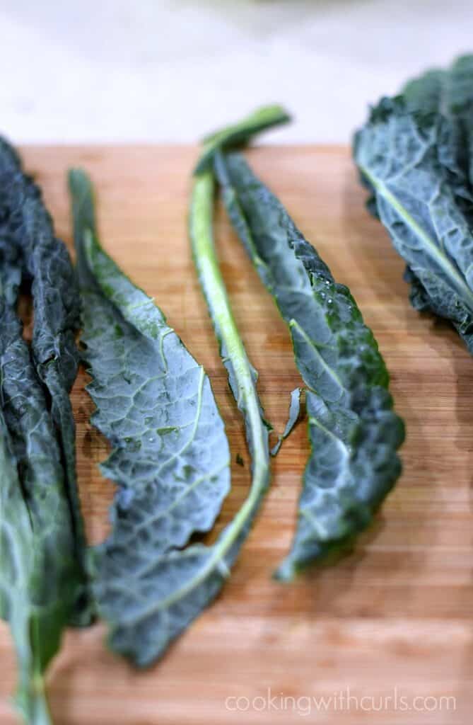 Black Kale Salad Cooking with Curls