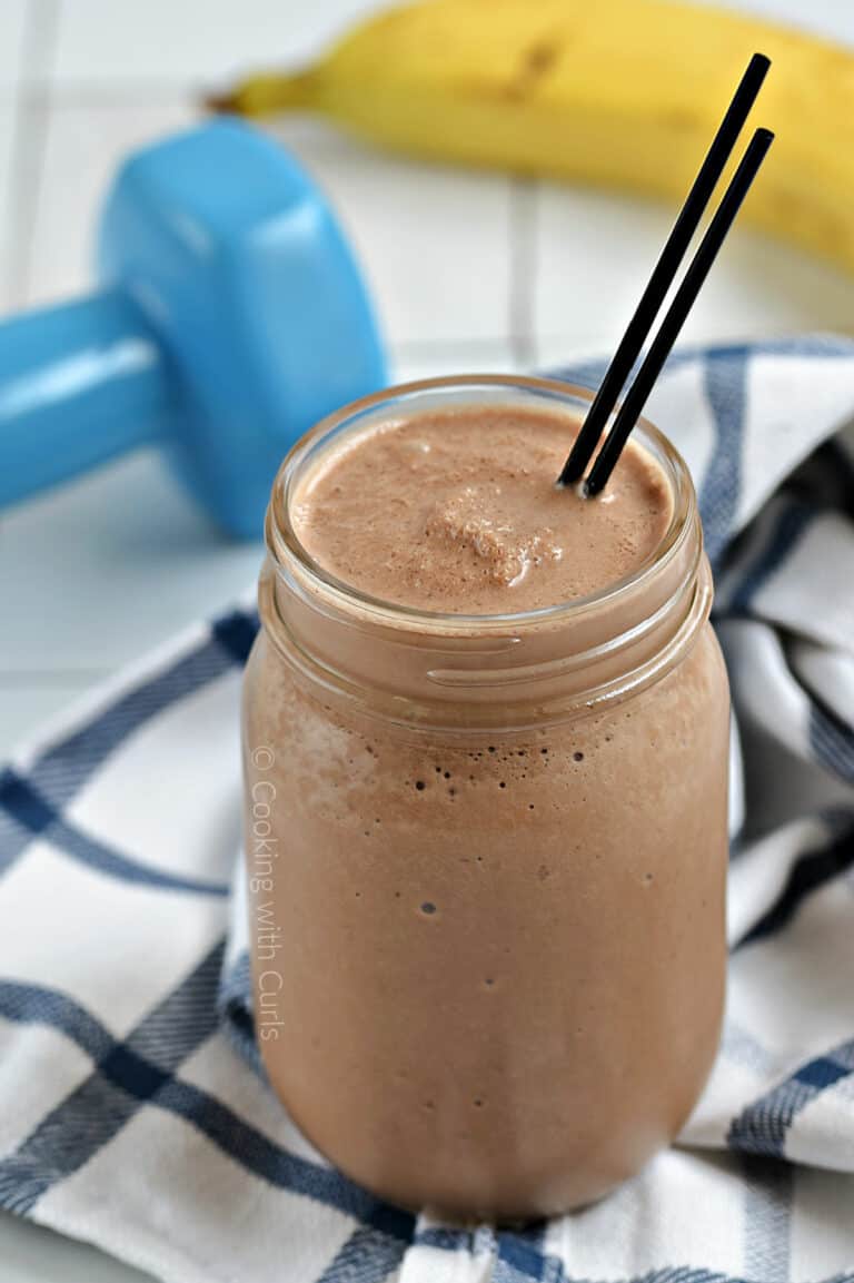 Chocolate Peanut Butter Protein Smoothie Cooking With Curls