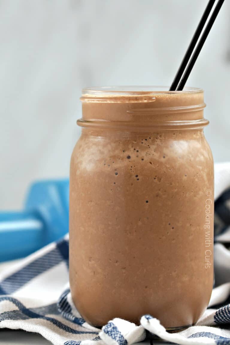 Chocolate Peanut Butter Protein Smoothie Cooking with Curls