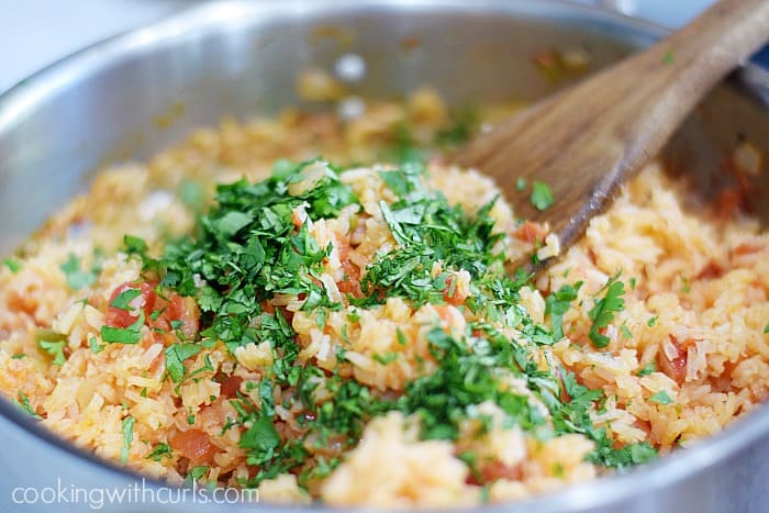 Salsa Spanish Rice cilantro cookingwithcurls.com