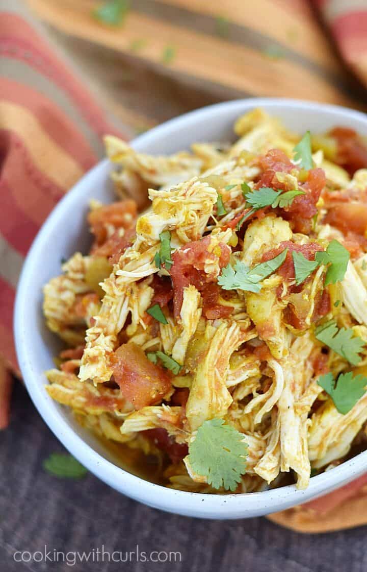 Adobo Slow Cooker Chicken Cooking with Curls