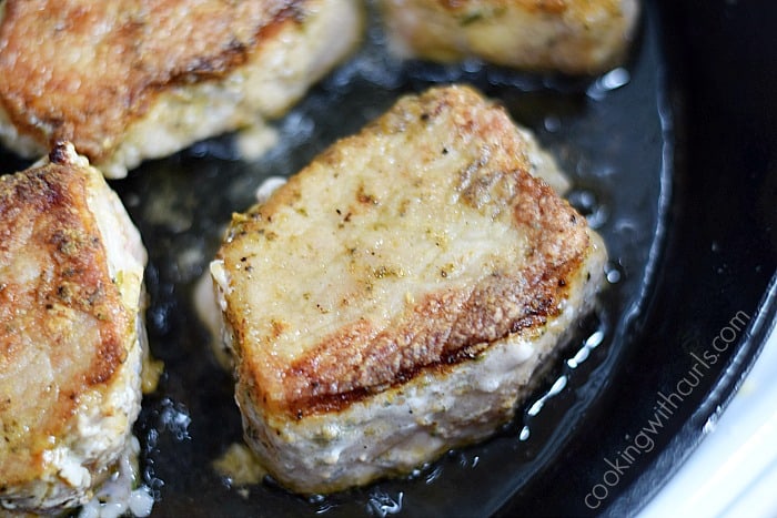 Skillet Pork Chops with Herb Gravy flip cookingwithcurls.com