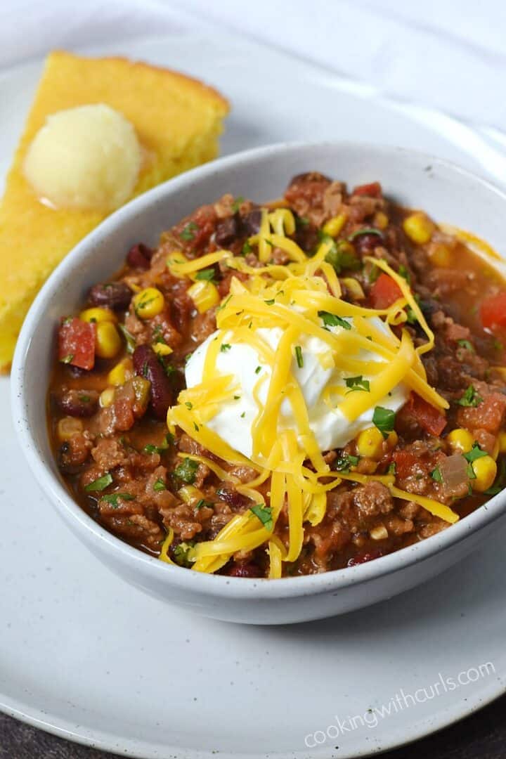 Southwest Chili with Black Beans and Corn - Cooking with Curls