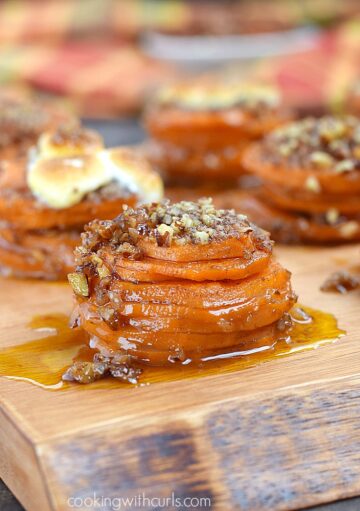 Candied Sweet Potato Stacks - Cooking with Curls