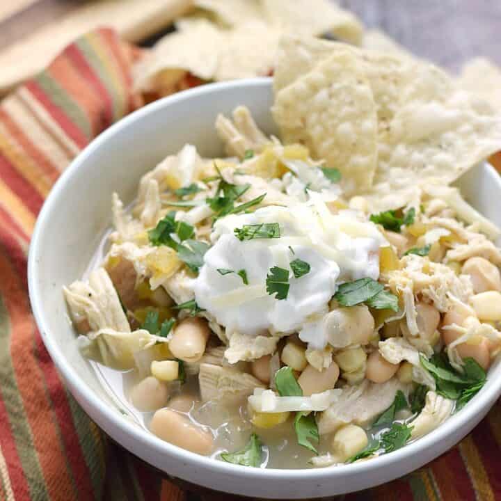 Slow Cooker White Chicken Chili - Cooking With Curls