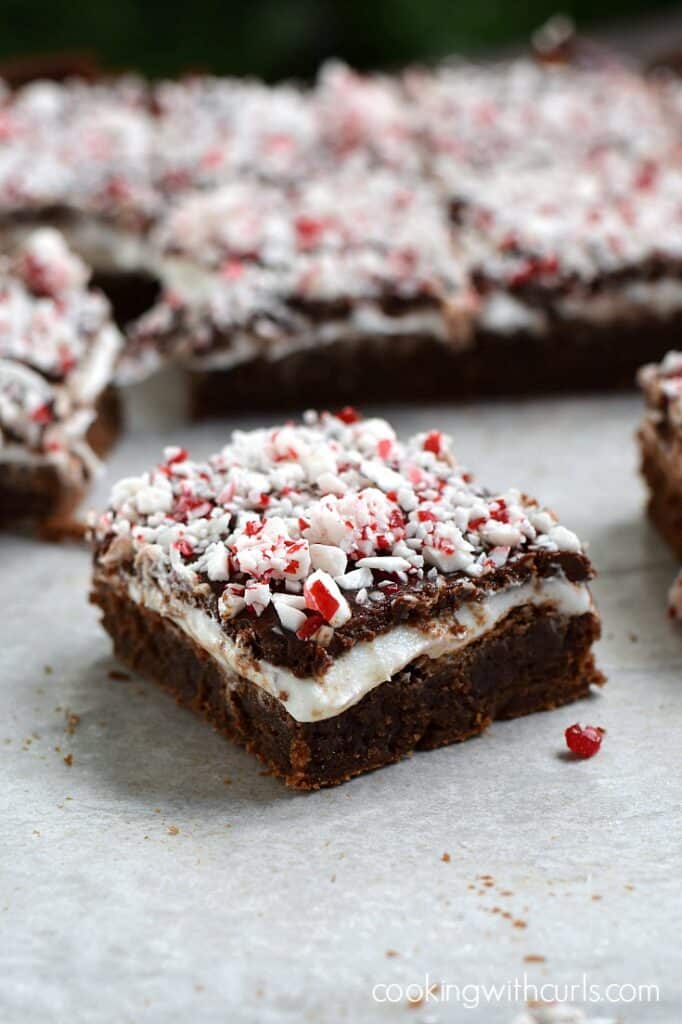 Peppermint Boozy Brownies - Cooking with Curls