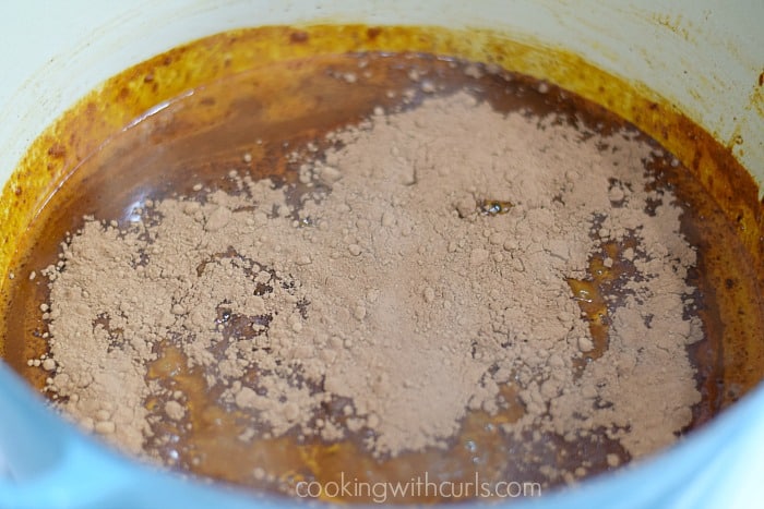 cacao powder added to the sauce.