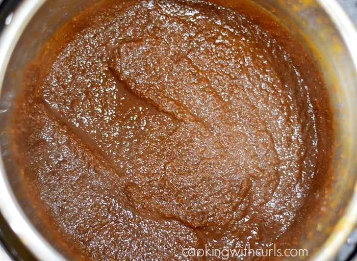 Instant Pot Ancho-Orange Pulled Pork sauce cookingwithcurls.com