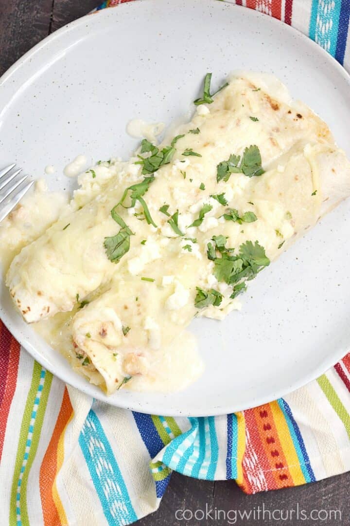 Creamy Seafood Enchiladas Cooking with Curls