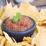 Restaurant-Style Blender Salsa that is easy enough to make at home in minutes | cookingwithcurls.com