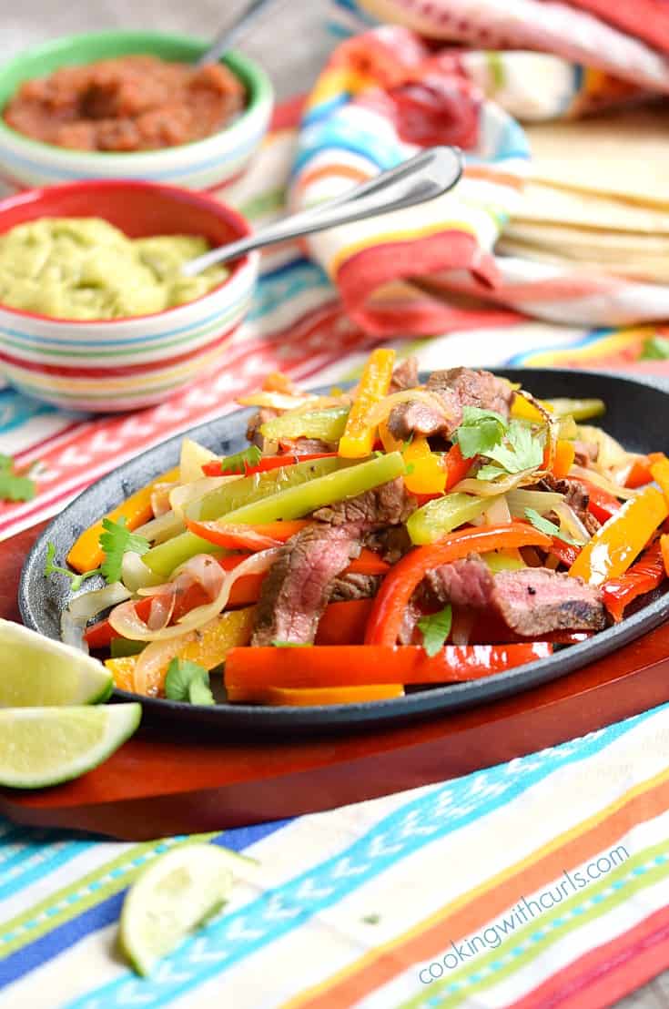Grilled Steak Fajitas Cooking With Curls