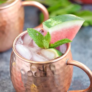 A cool and refreshing Watermelon Moscow Mule is the perfect summer cocktail | cookingwithcurls.com