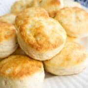 French onion sour cream biscuits on a plate.