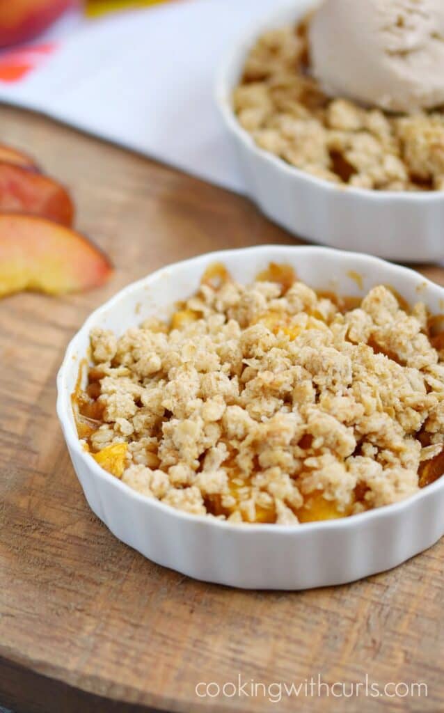 Fresh Peach Crumble for Two - Cooking with Curls