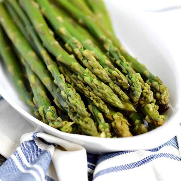 Instant Pot Steamed Asparagus Cooking with Curls