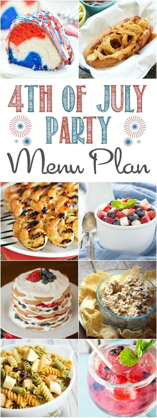 Show your patriotic pride and delight your guests with delicious recipes in this 4th of July Party Menu Plan | cookingwithcurls.com