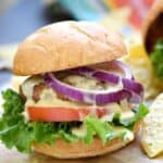 Grab some napkins and bite into these flavorful Mexican Burgers with Queso Blanco | cookingwithcurls.com