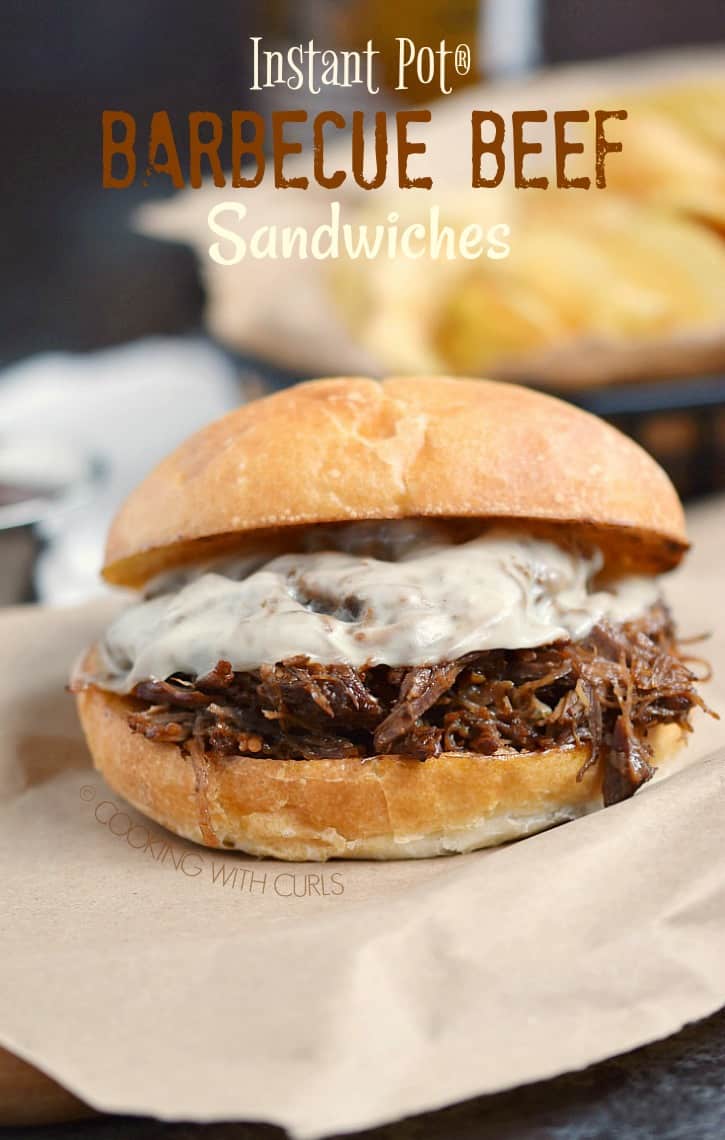 Instant Pot Barbecue Beef Sandwiches - Cooking with Curls