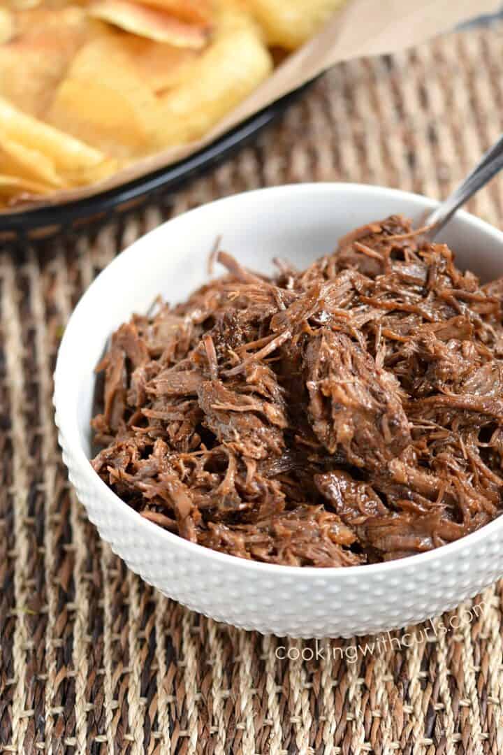 Instant Pot Barbecue Beef Sandwiches Cooking with Curls