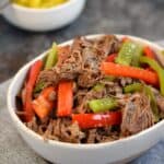 Instant Pot Italian Beef has all the flavors of the original while being paleo and whole 30 compliant | cookingwithcurls.com