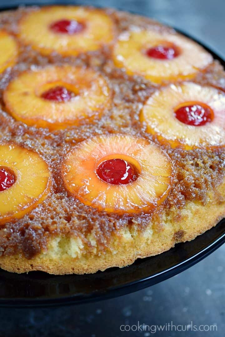 Skillet Pineapple Upside Down Cake - Cooking with Curls